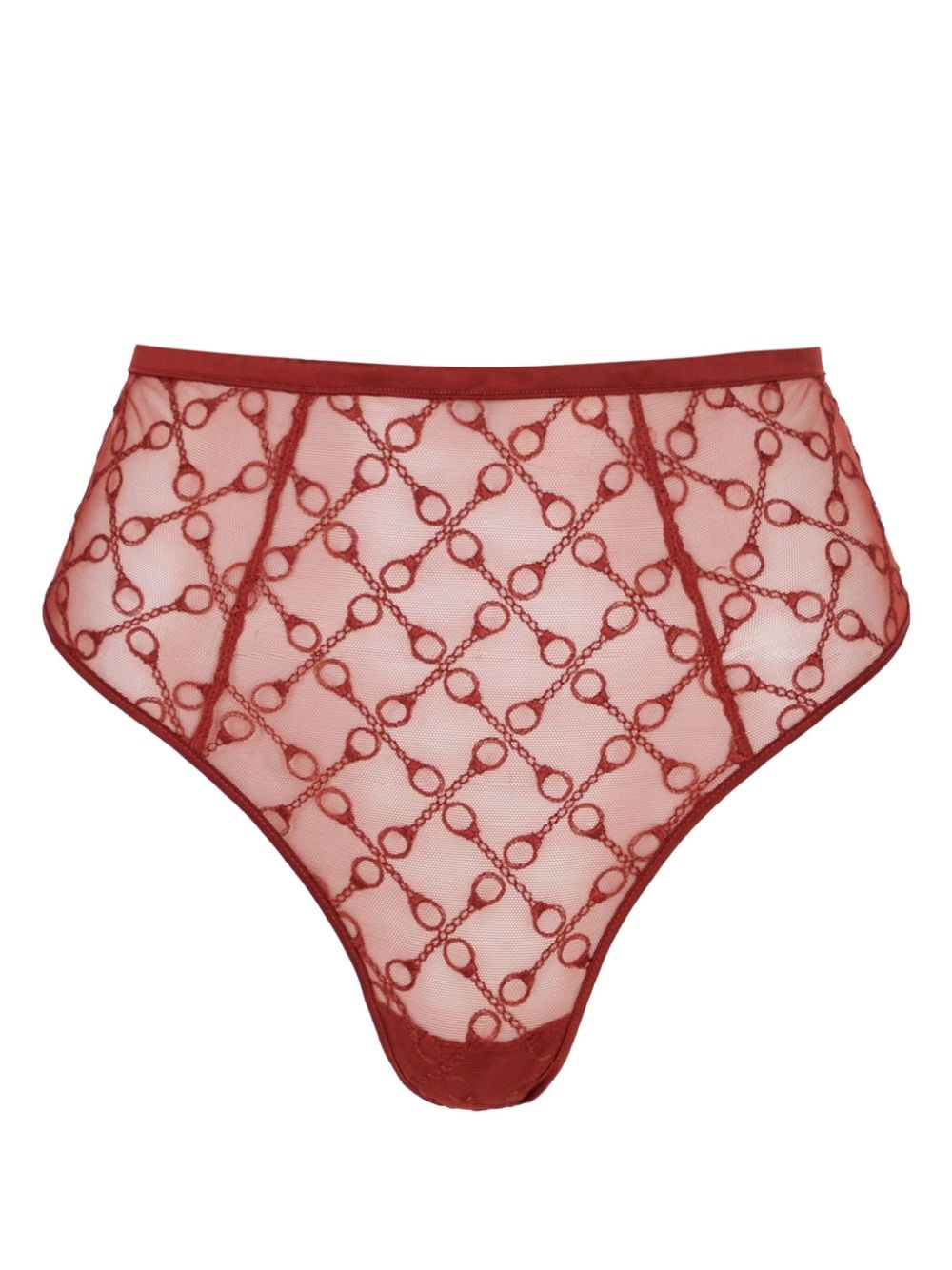 Kiki de Montparnasse Handcuff high-waisted thong - Red von Kiki de Montparnasse