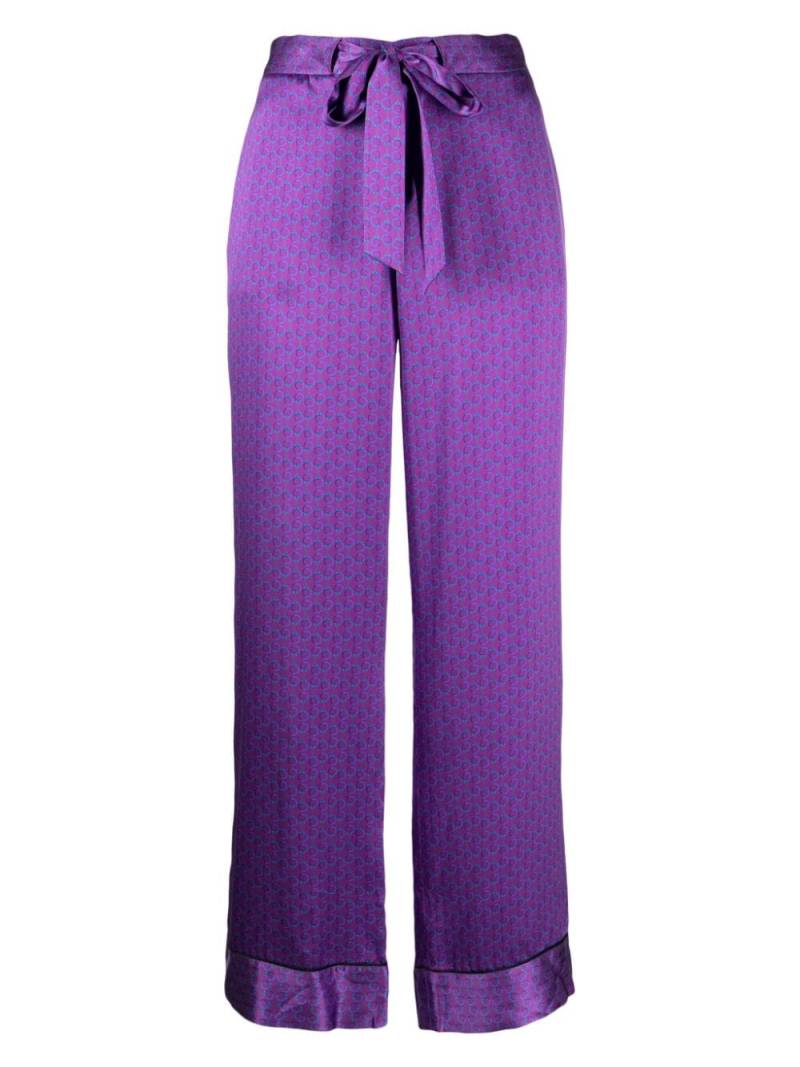 Kiki de Montparnasse Handcuff silk pajama bottoms - Purple von Kiki de Montparnasse