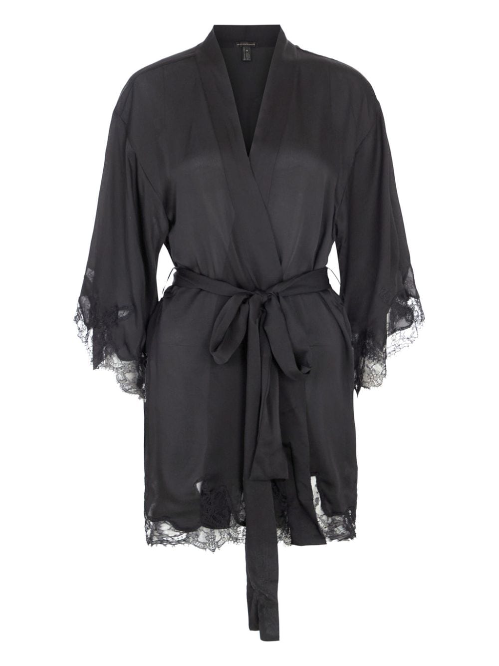Kiki de Montparnasse belted silk robe - Black von Kiki de Montparnasse