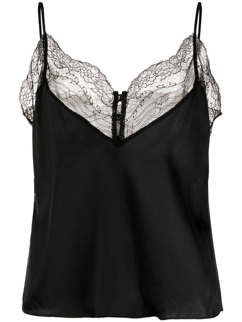 Kiki de Montparnasse lace-trim camisole top - Black von Kiki de Montparnasse