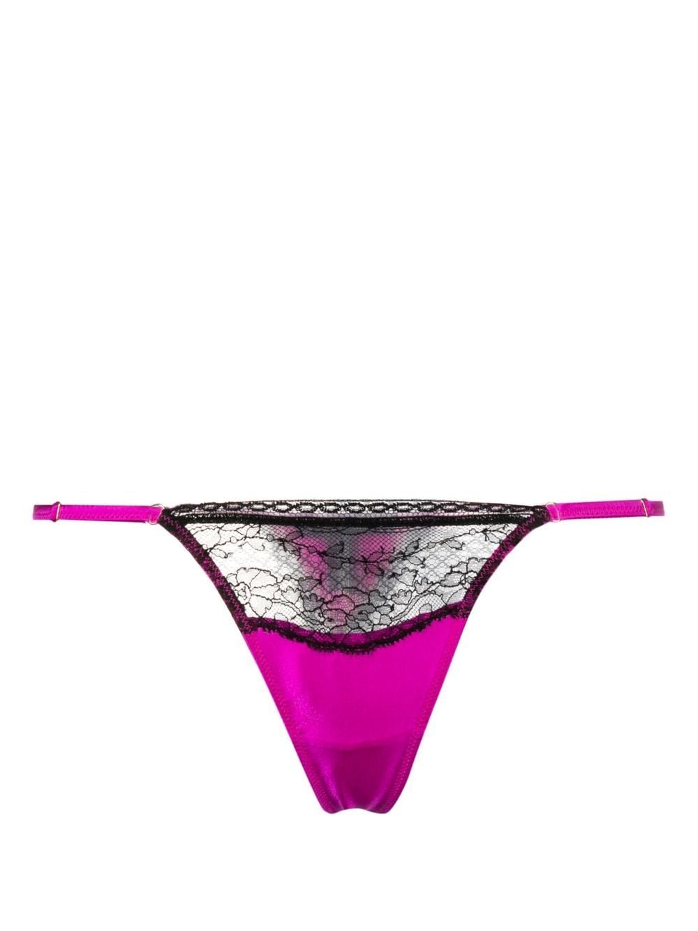 Kiki de Montparnasse Tiered lace-trim silk thong - Pink von Kiki de Montparnasse