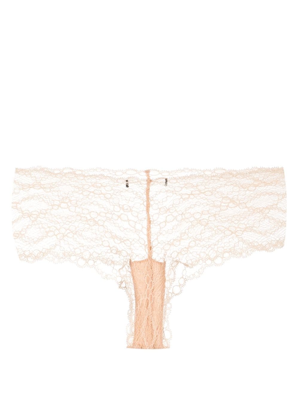 Kiki de Montparnasse mid-rise lace briefs - Neutrals von Kiki de Montparnasse