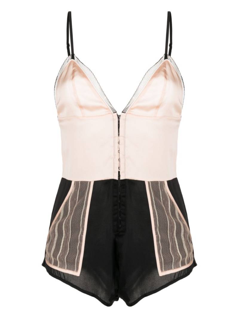 Kiki de Montparnasse panelled lace-detail romper - Pink von Kiki de Montparnasse