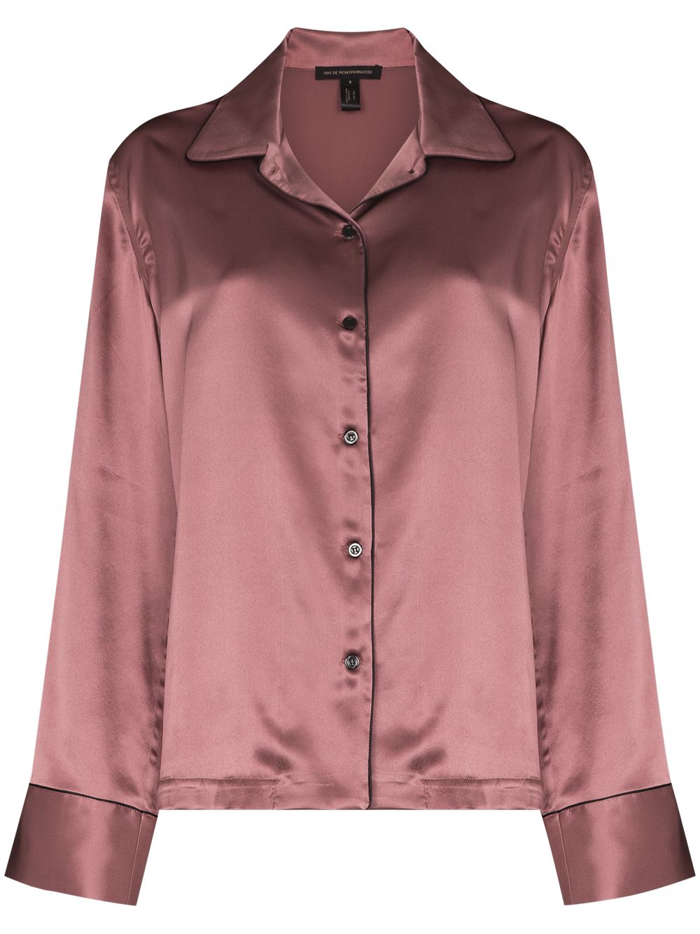 Kiki de Montparnasse piped-trim silk pajama shirt - Neutrals von Kiki de Montparnasse