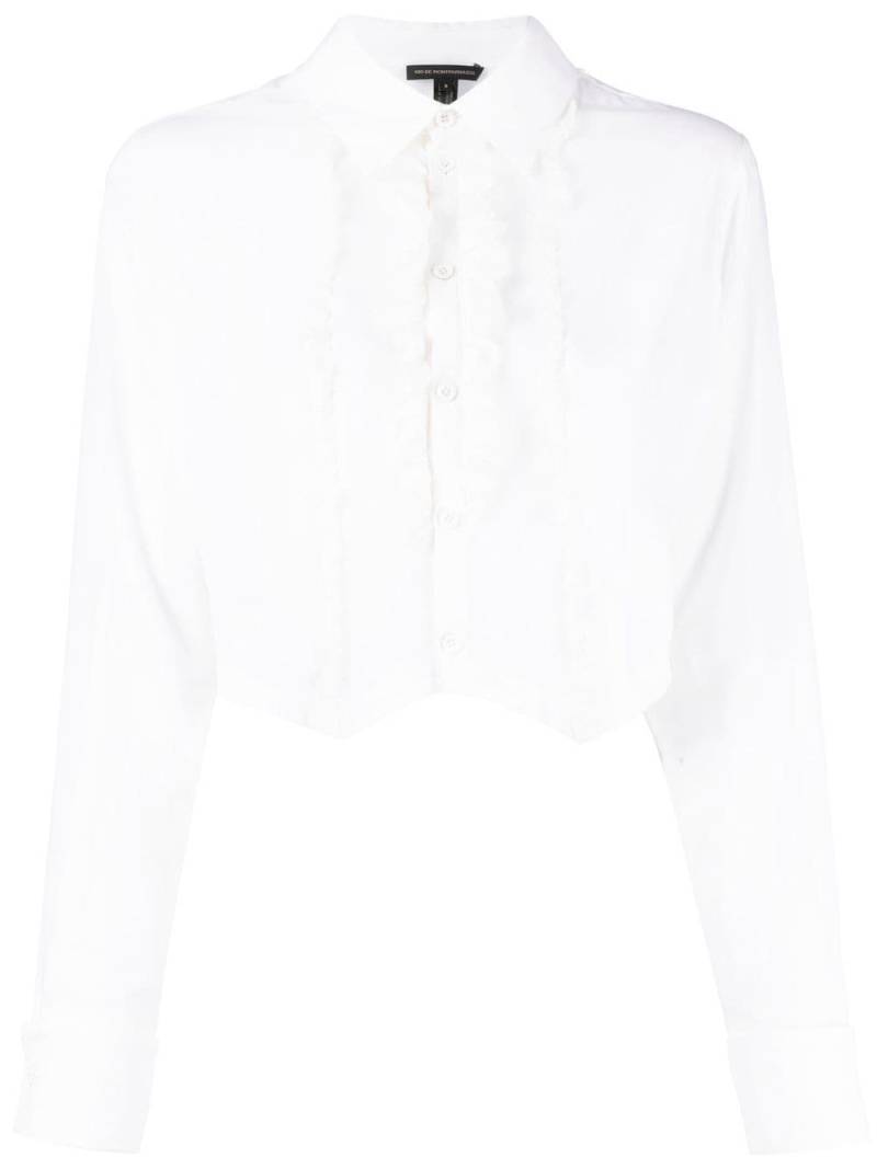 Kiki de Montparnasse ruffled tuxedo shirt - White von Kiki de Montparnasse