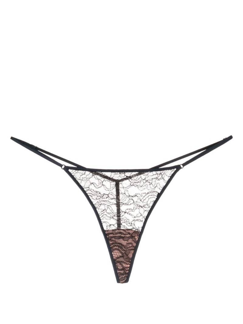 Kiki de Montparnasse sheer lace-detail G-string briefs - Black von Kiki de Montparnasse