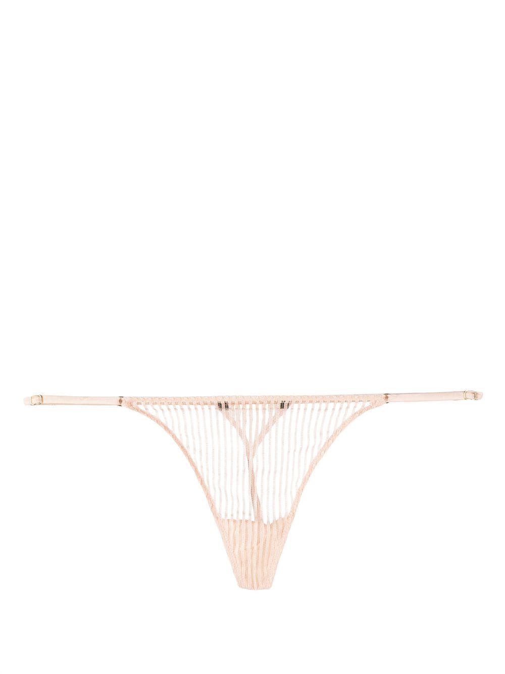 Kiki de Montparnasse striped lace G-string thong - Pink von Kiki de Montparnasse