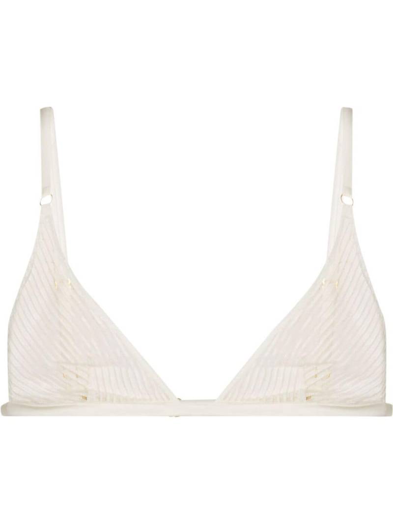 Kiki de Montparnasse striped lace soft bra - Neutrals von Kiki de Montparnasse