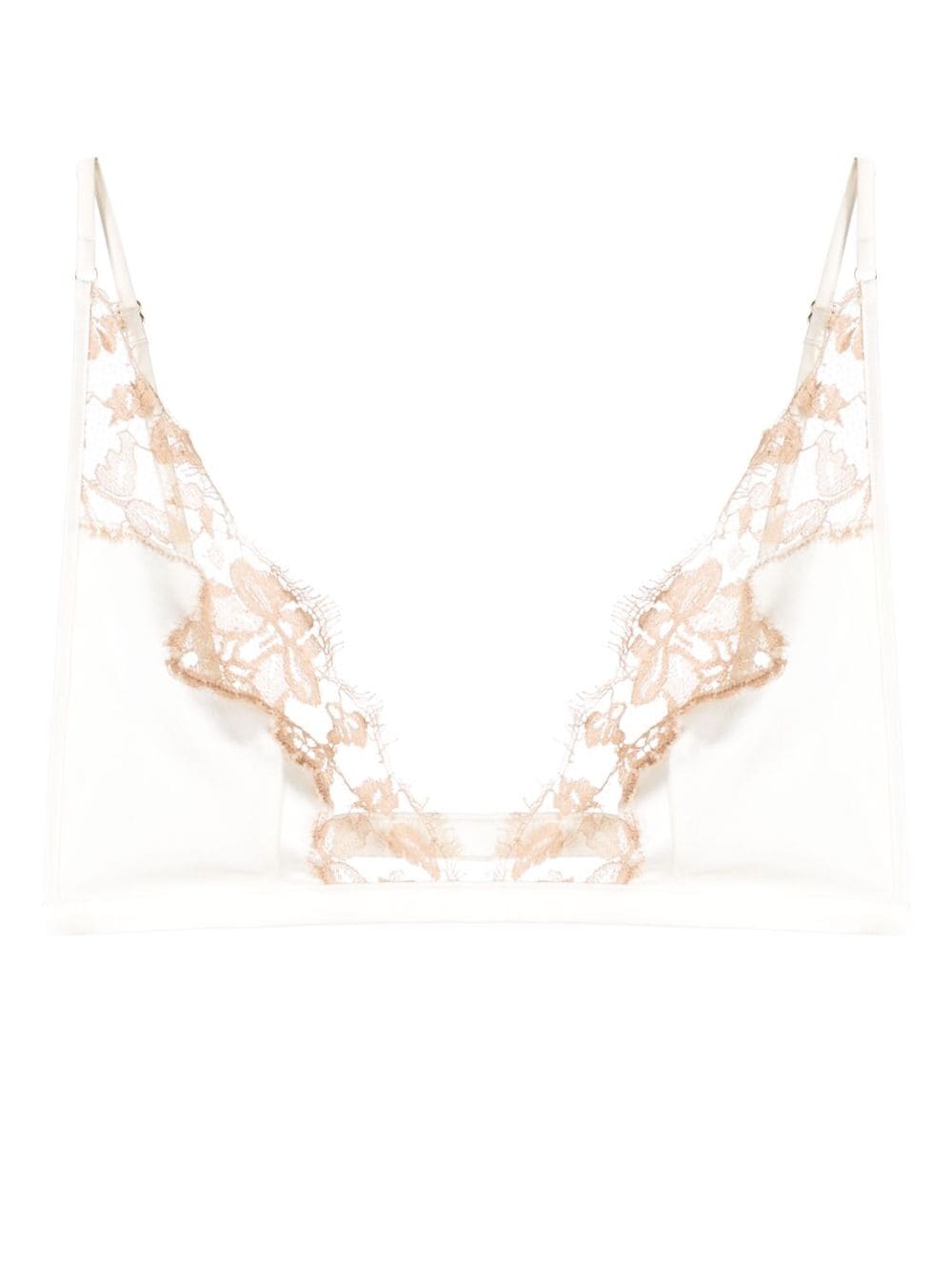 Kiki de Montparnasse triangle-cup silk bra - White von Kiki de Montparnasse