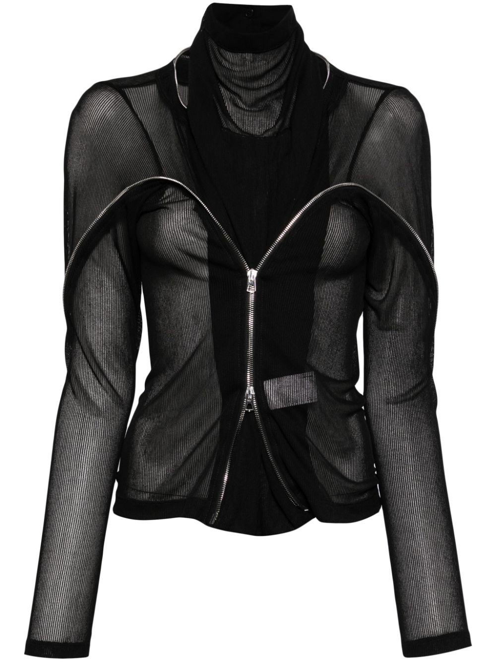 Kiko Kostadinov high-neck layered cardigan - Black von Kiko Kostadinov