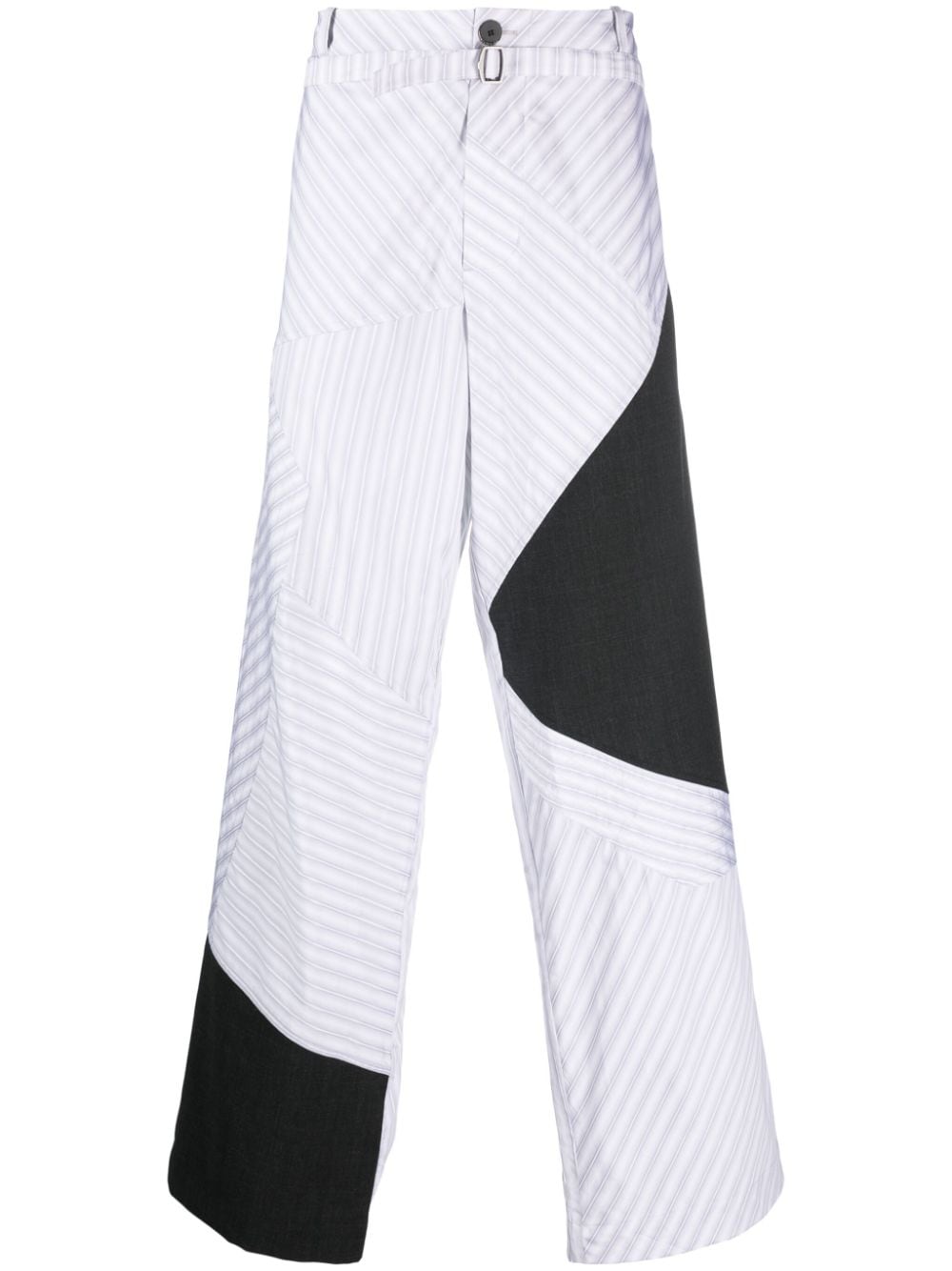 Kiko Kostadinov stripe-panelled wide-leg trousers - Grey von Kiko Kostadinov