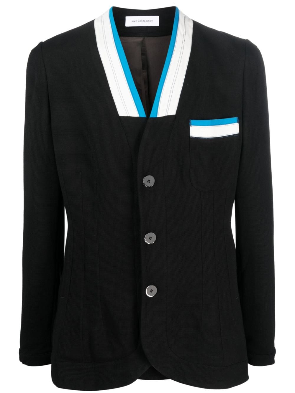 Kiko Kostadinov striped-trim single-breasted blazer - Black von Kiko Kostadinov