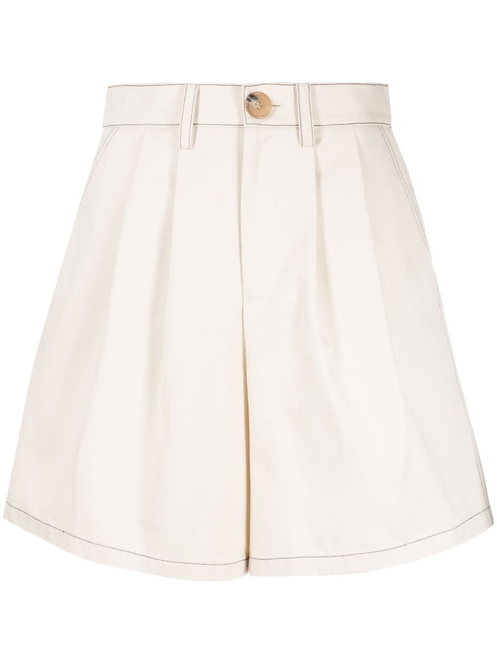 Kimhekim contrast-stitching wide-leg cotton shorts - White von Kimhekim