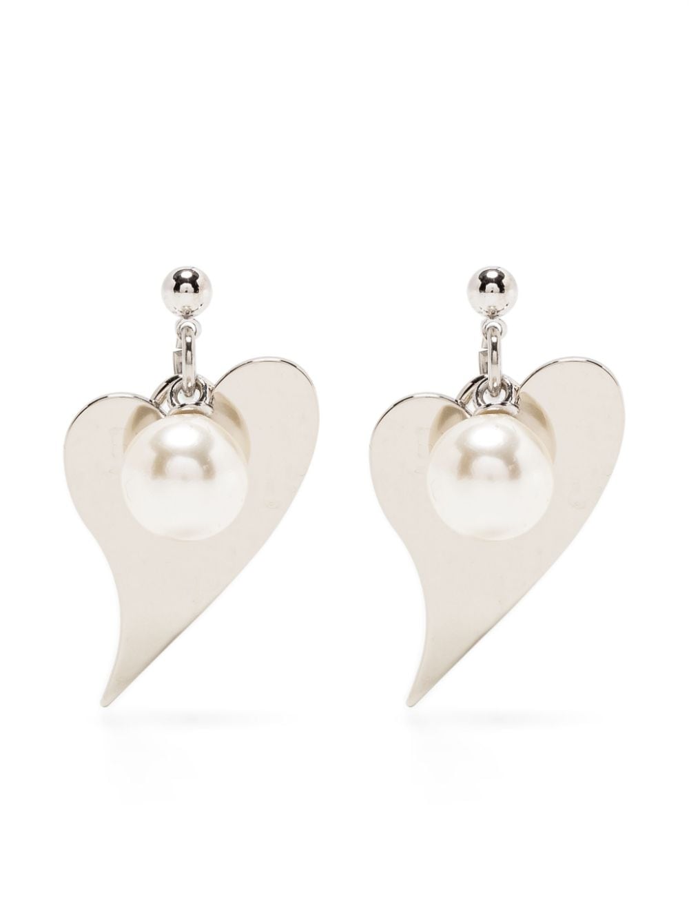 Kimhekim Heart faux-pearl drop earrings - Silver von Kimhekim