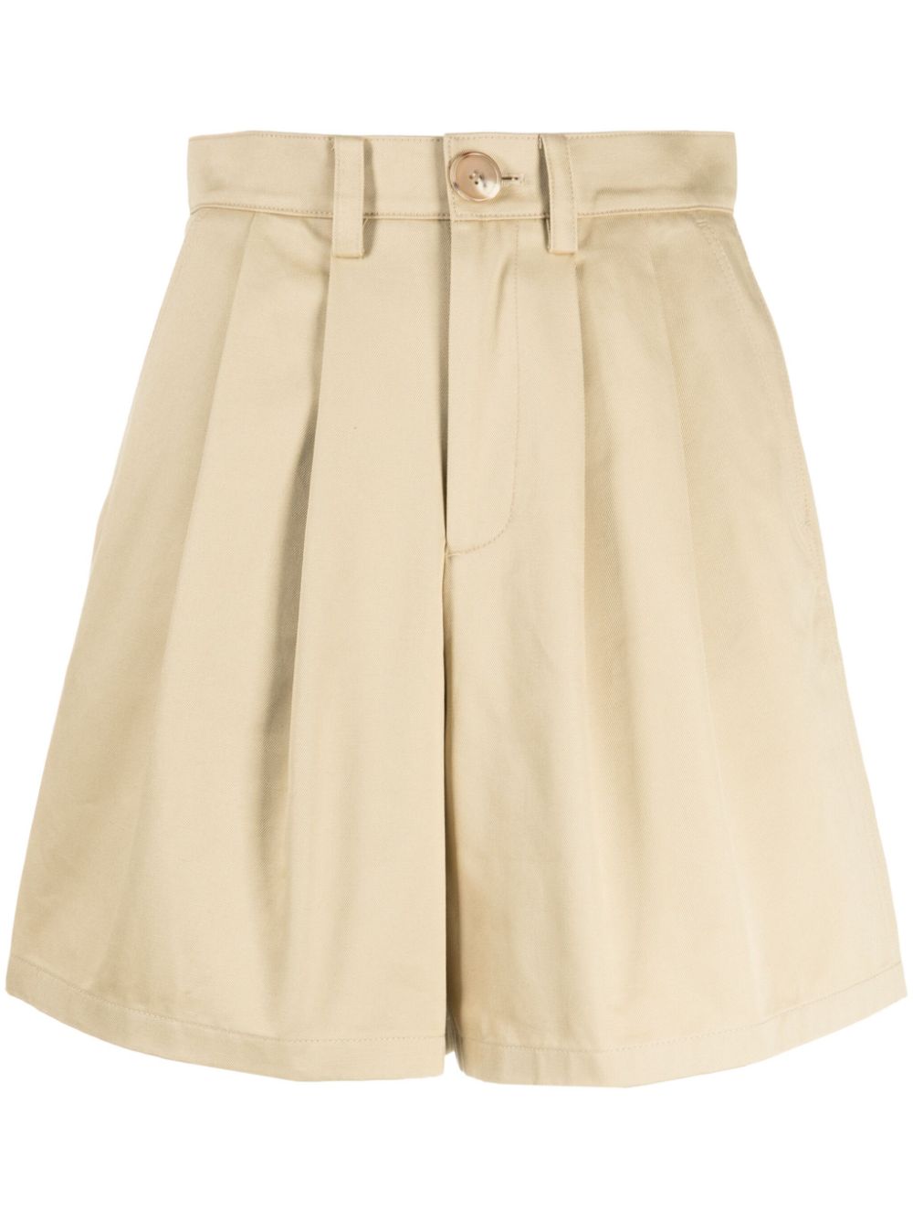 Kimhekim high-rise pleated cotton shorts - Brown von Kimhekim