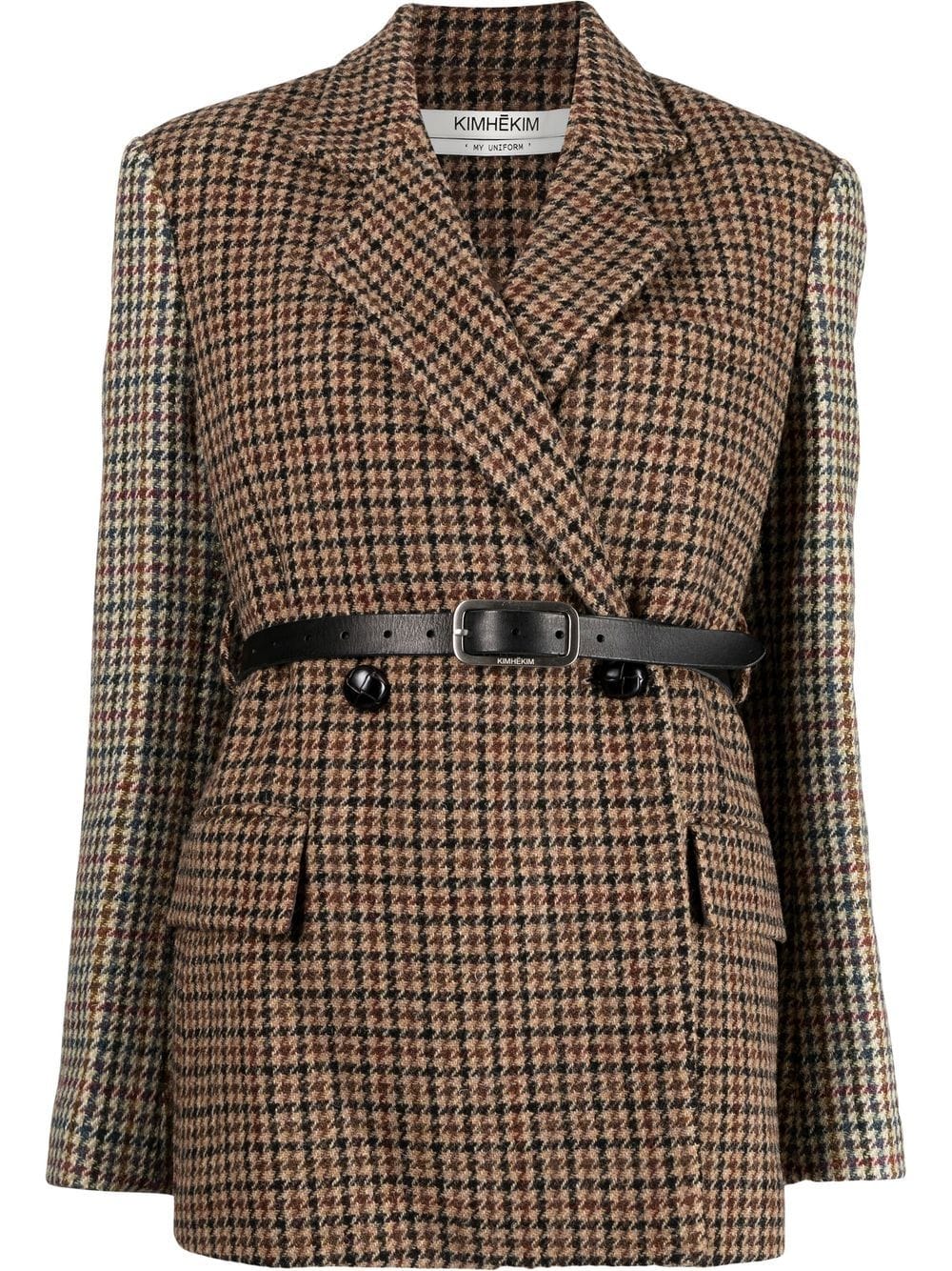 Kimhekim houndstooth-print double-breasted blazer - Brown von Kimhekim