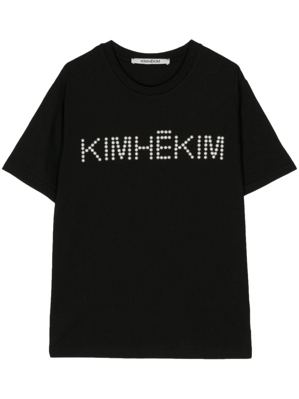 Kimhekim pearl-embellishment logo t-shirt - Black von Kimhekim