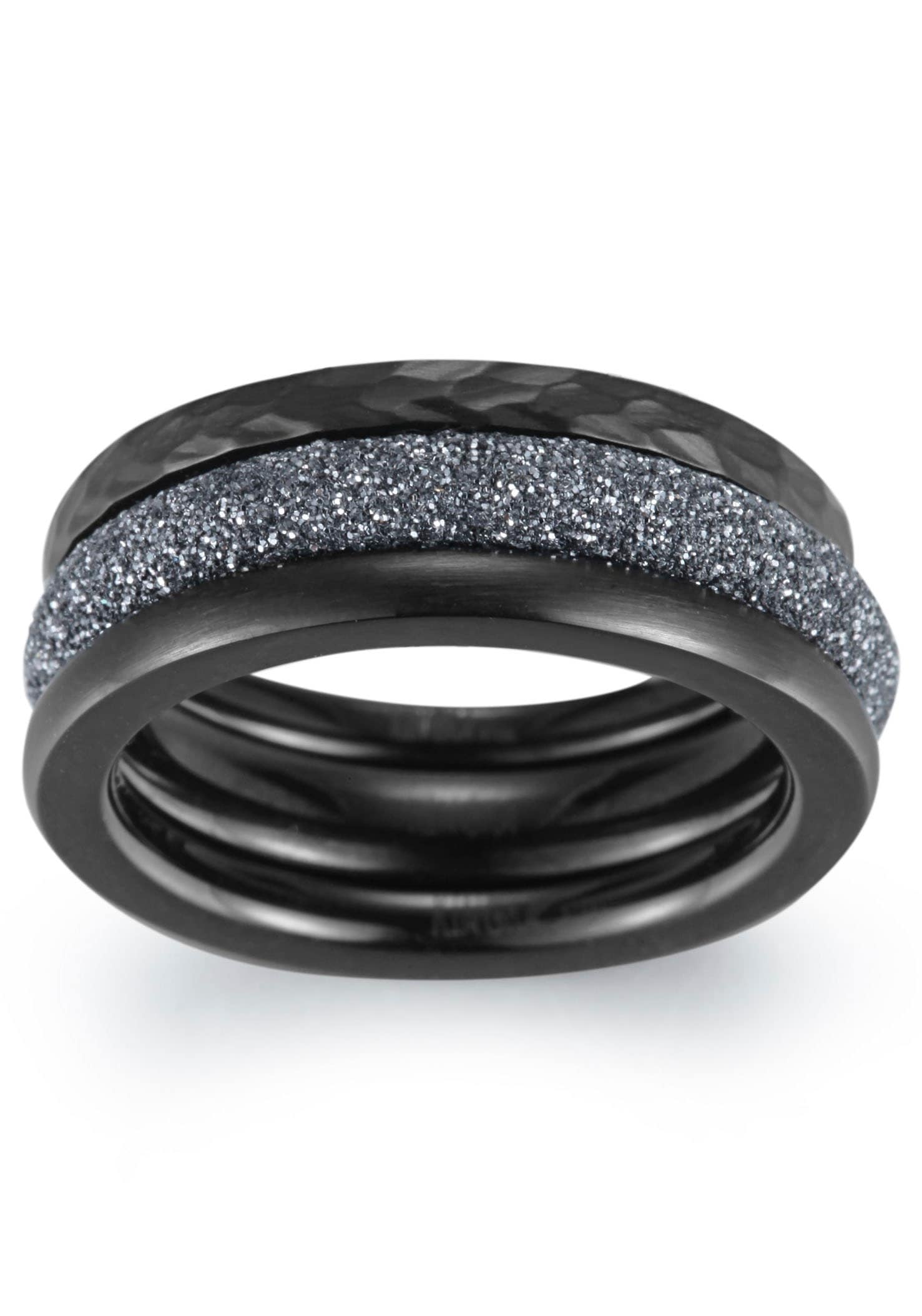 Kingka Ring-Set »Stardust Noir, STR-S8502BGY1,2,3,4«, (Set, 3 tlg.) von Kingka