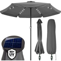 LED Solar Sonnenschirm Athen Anthrazit Ø330cm UV-Schutz 80+ von Kingsleeve®