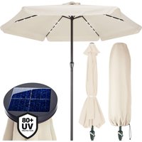 LED Solar Sonnenschirm Athen Creme Ø330cm UV-Schutz 80+ von Kingsleeve®