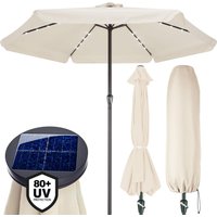 LED Solar Sonnenschirm Athen Creme Ø330cm von Kingsleeve®