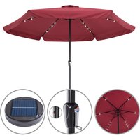 LED Solar Sonnenschirm Athen Rot Ø330cm von Kingsleeve®