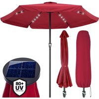 LED Solar Sonnenschirm Athen Rot Ø330cm UV-Schutz 80+ von Kingsleeve®