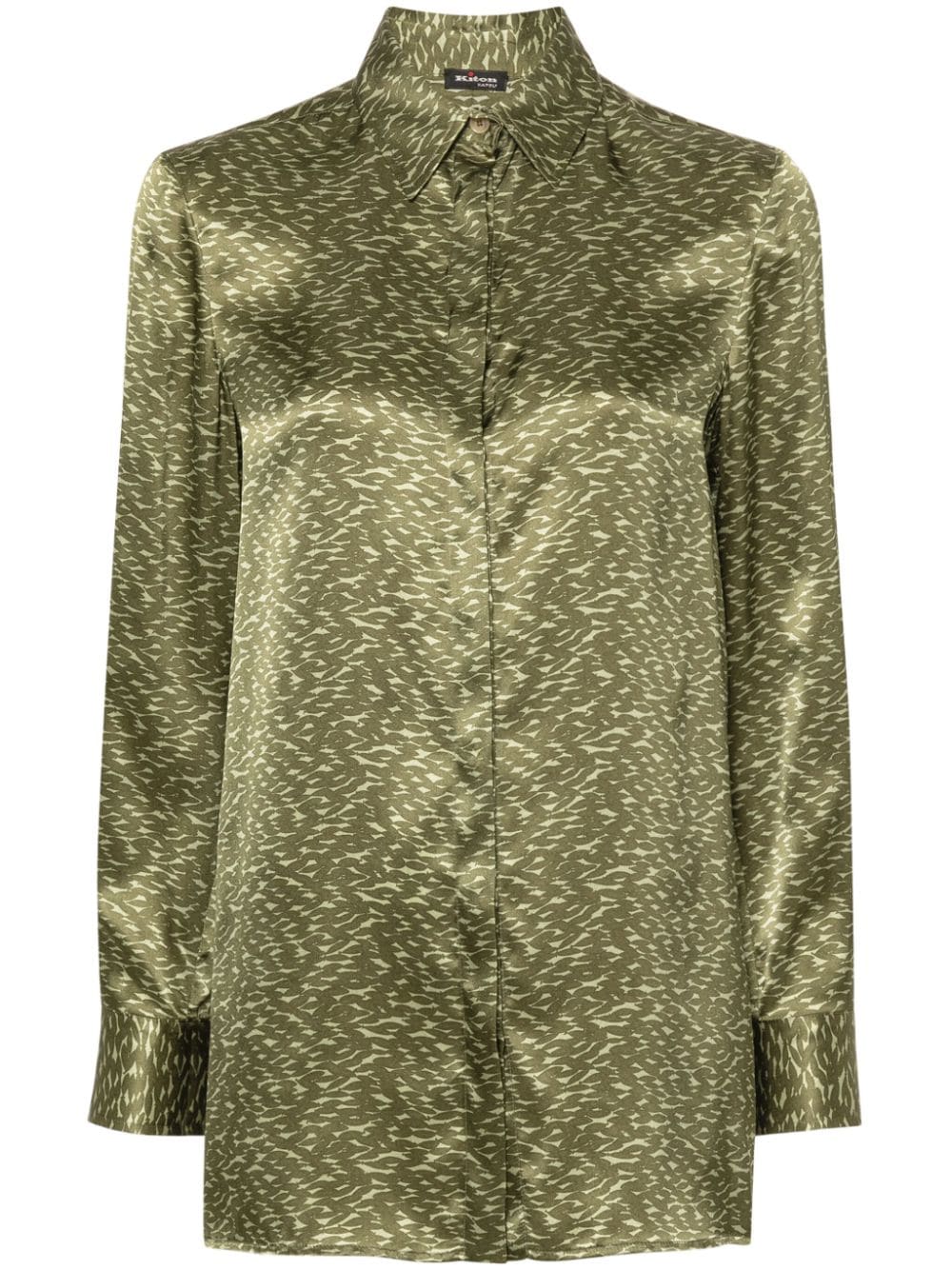 Kiton abstract-print silk shirt - Green von Kiton