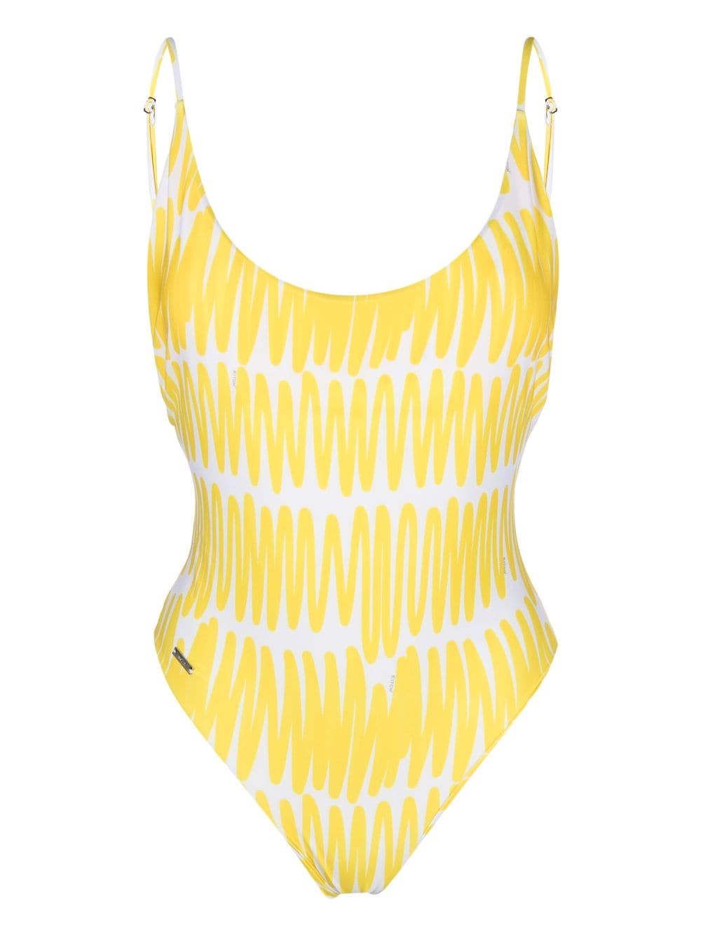 Kiton abstract-print swimsuit - Yellow von Kiton