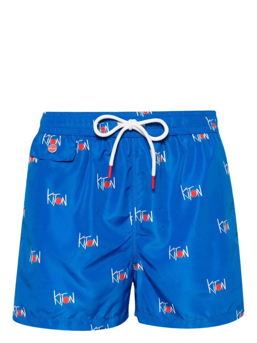 Kiton all-over logo printed swim shorts - Blue von Kiton