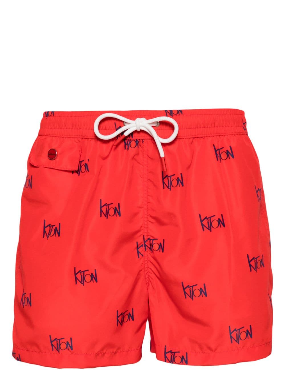 Kiton all-over logo printed swim shorts - Red von Kiton