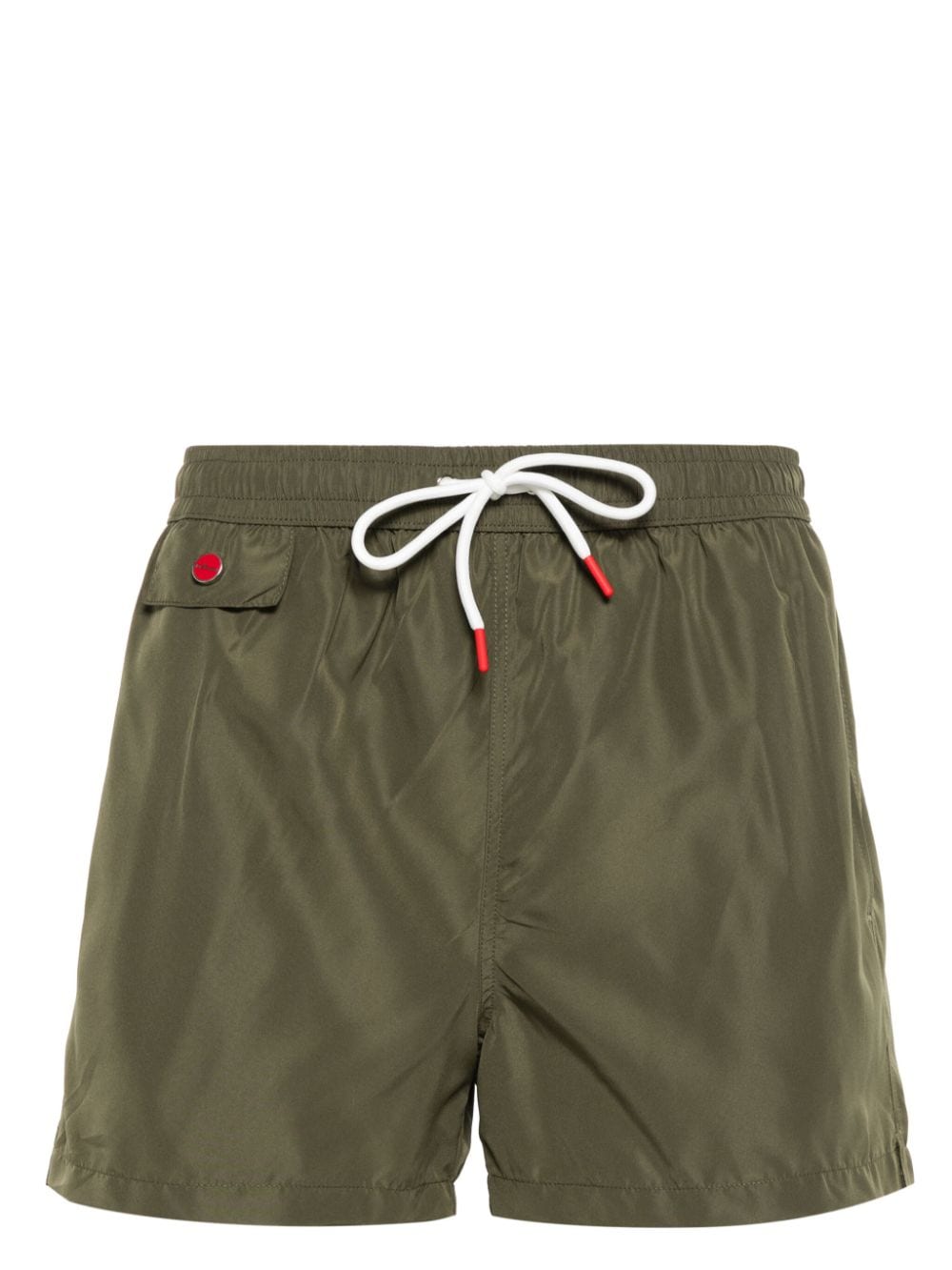 Kiton appliqué-logo swim trunks - Green von Kiton