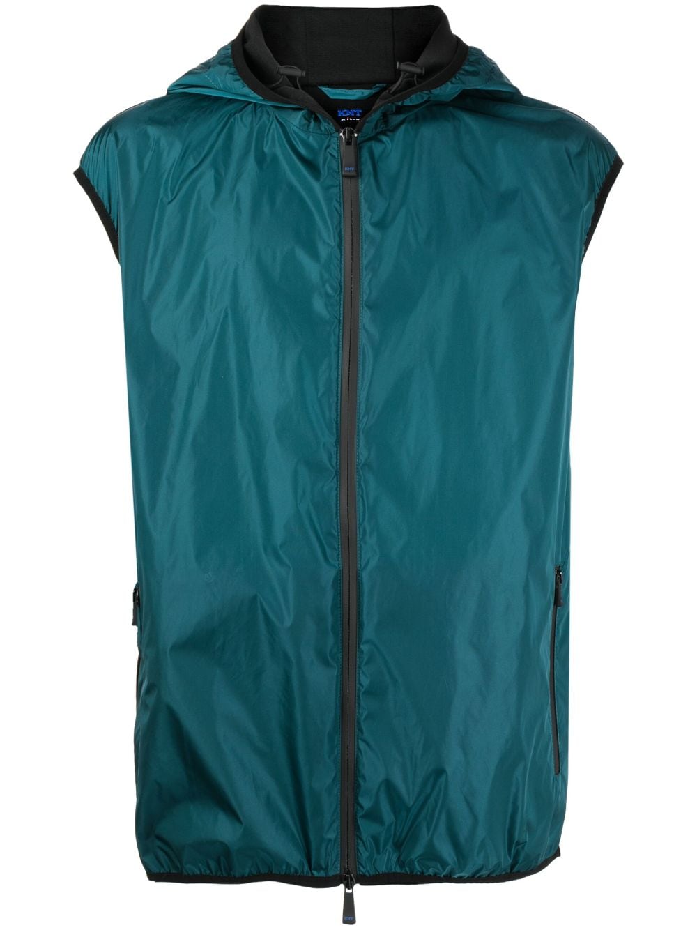 Kiton contrasting-detail hooded gilet - Green von Kiton