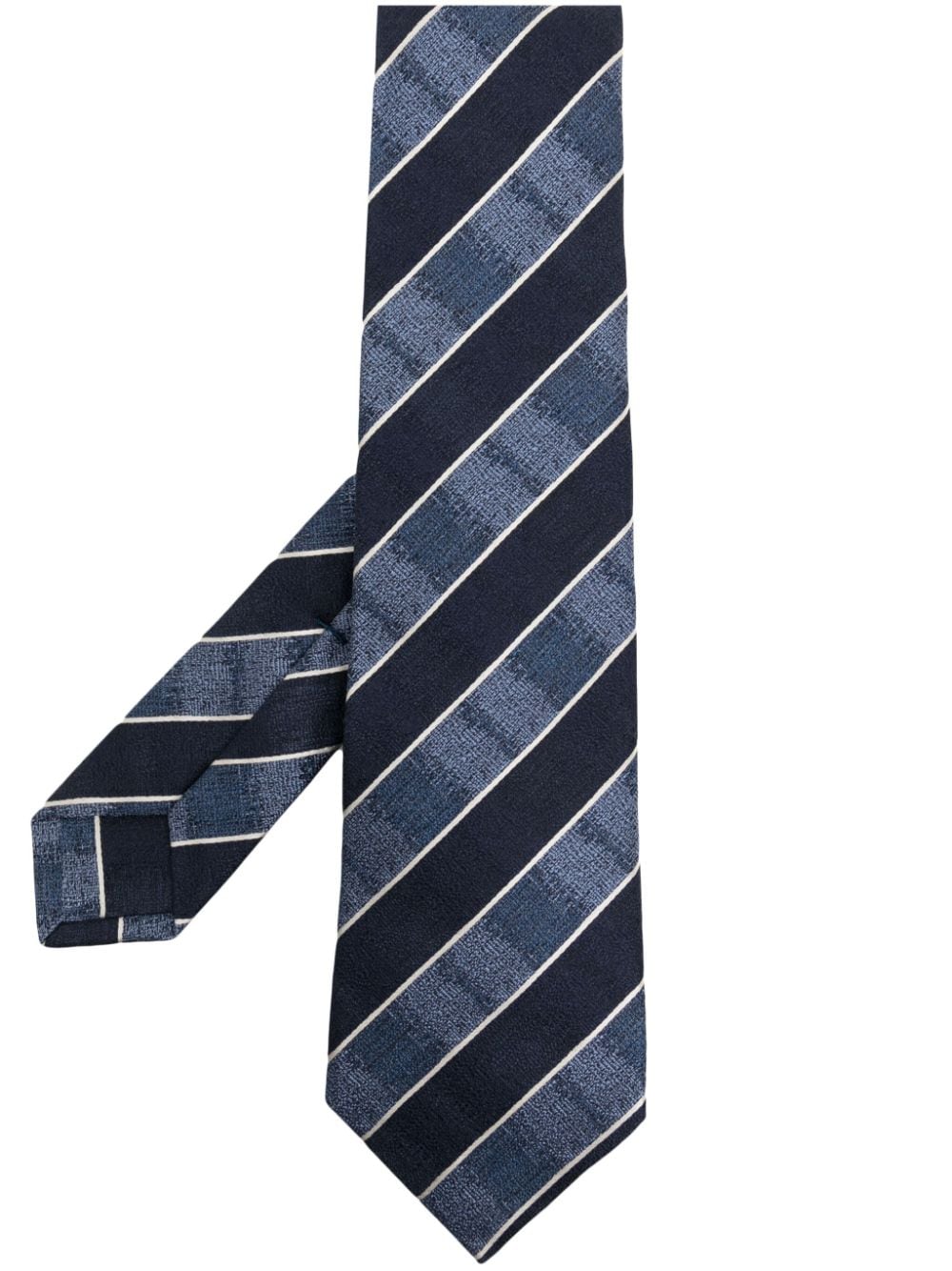 Kiton diagonal stripe silk-blend tie - Blue von Kiton