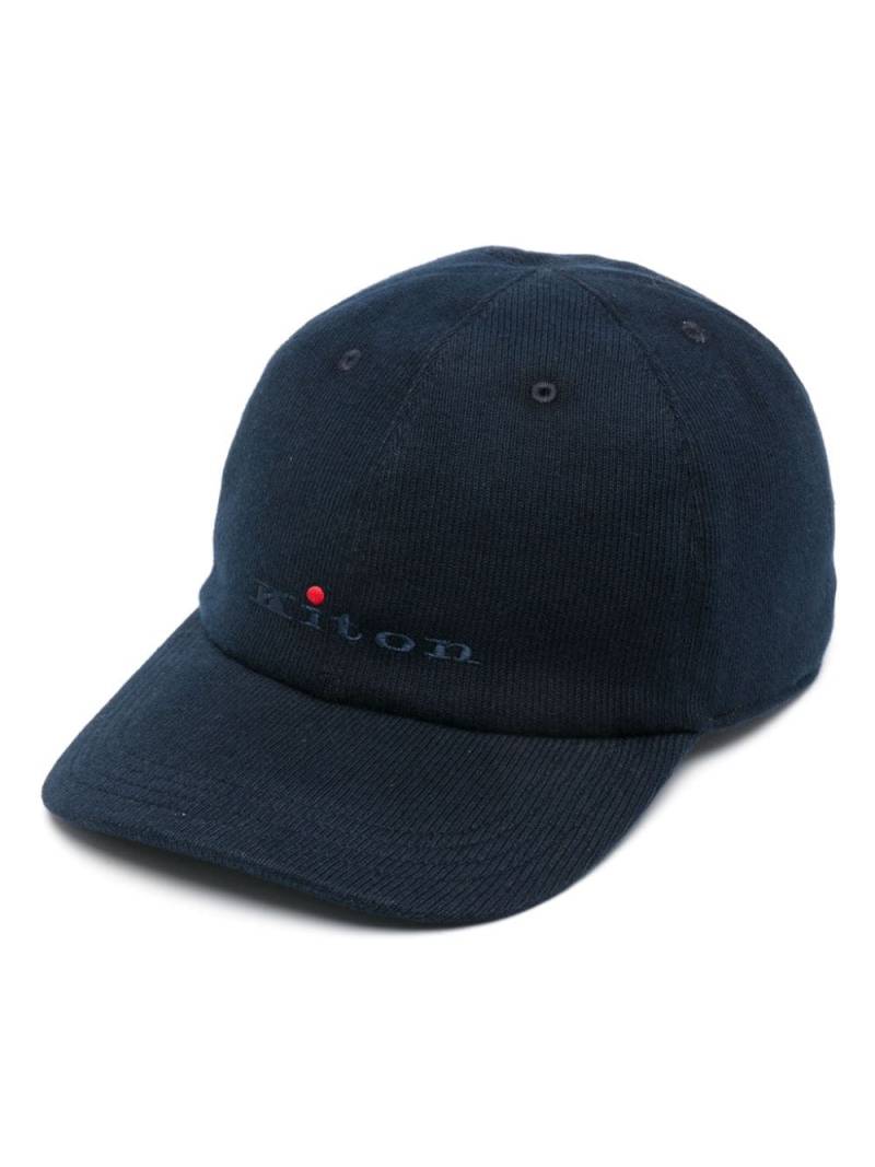 Kiton embroidered-logo cotton baseball cap - Blue von Kiton