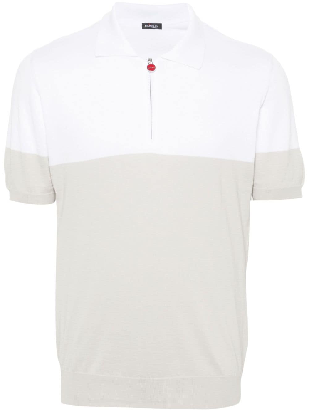 Kiton fine-ribbed two-tone polo shirt - White von Kiton