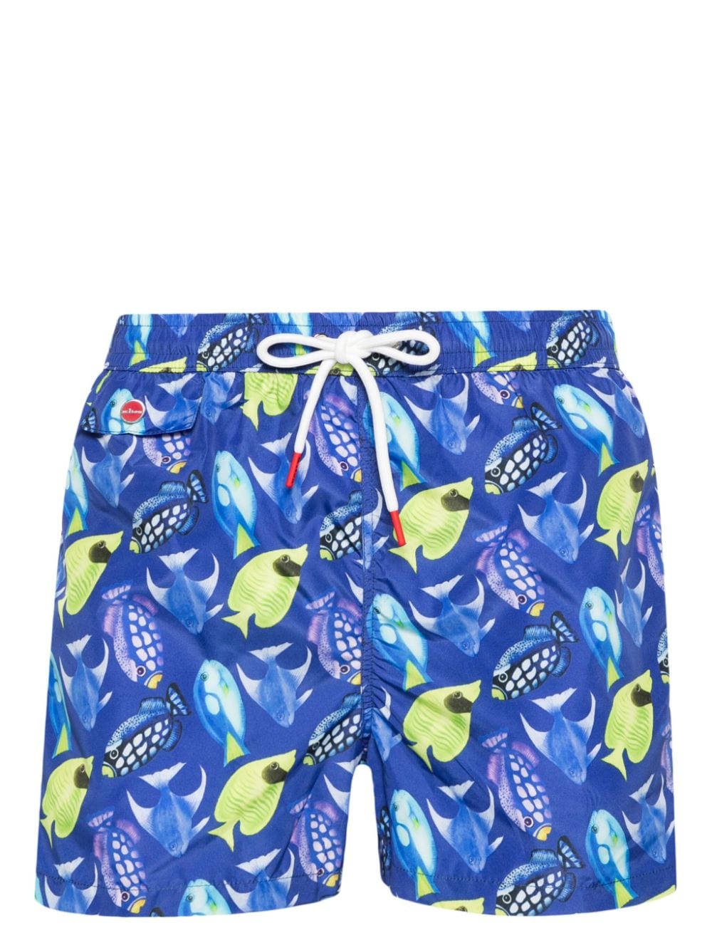 Kiton fish-print swim shorts - Blue von Kiton