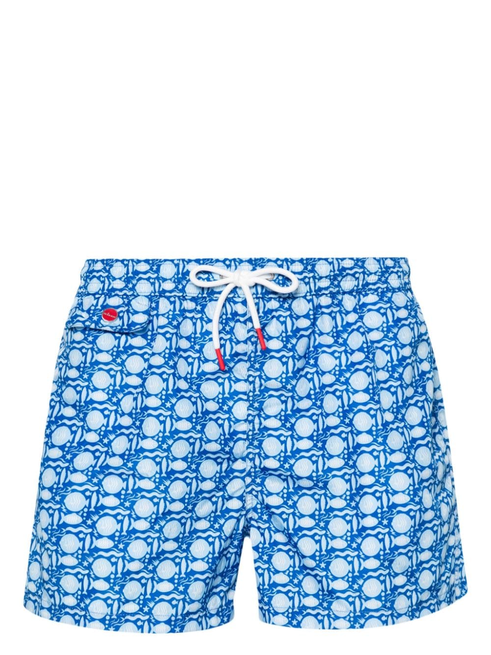 Kiton fish-print swim shorts - Blue von Kiton