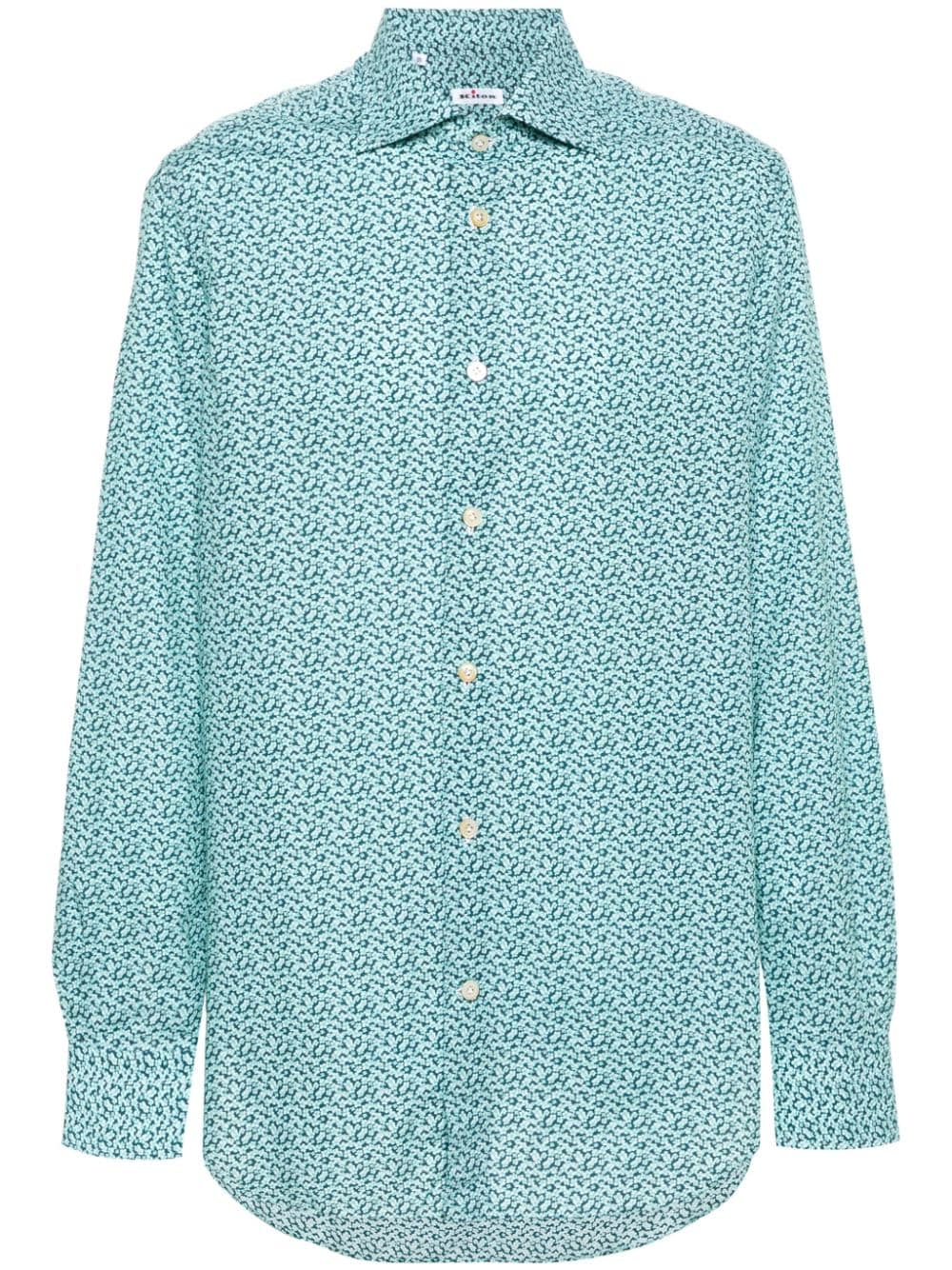 Kiton floral-print cotton shirt - Green von Kiton