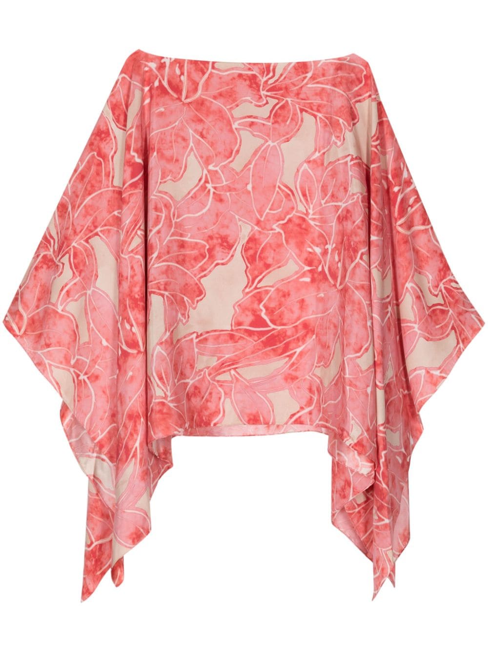 Kiton floral-print silk kaftan - Red von Kiton
