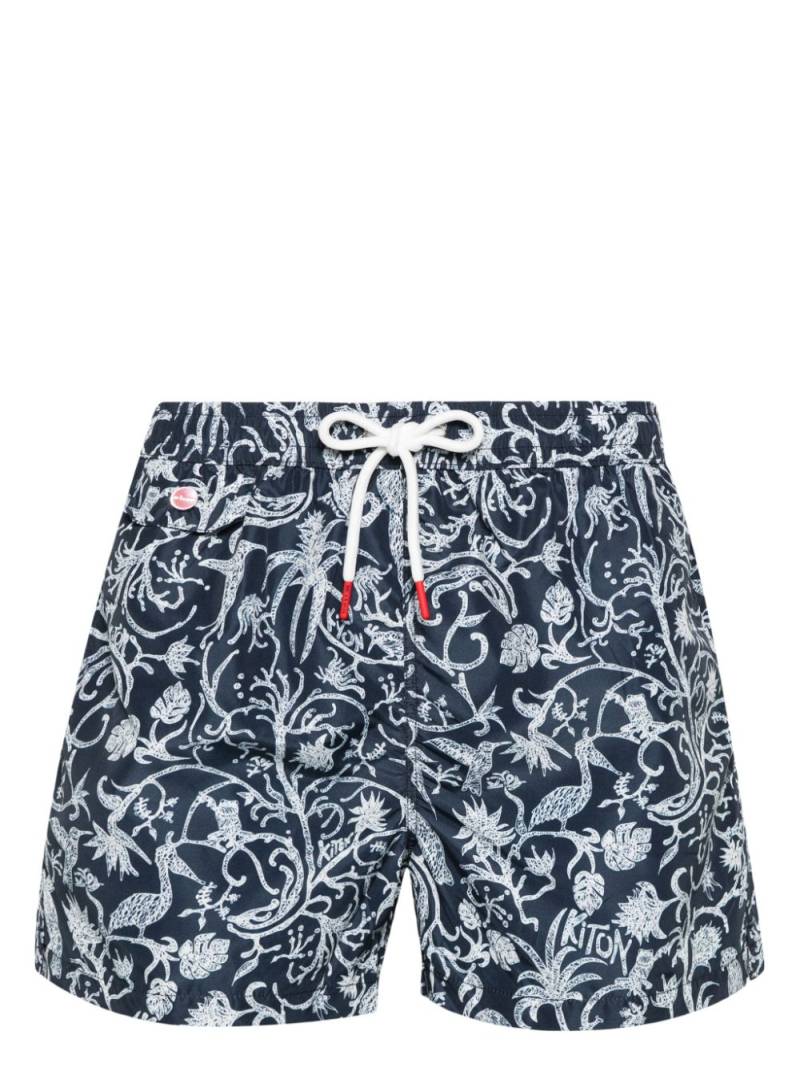 Kiton graphic-print swim shorts - Blue von Kiton
