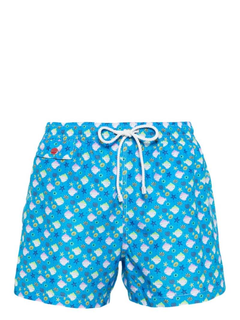 Kiton graphic-print swim shorts - Blue von Kiton