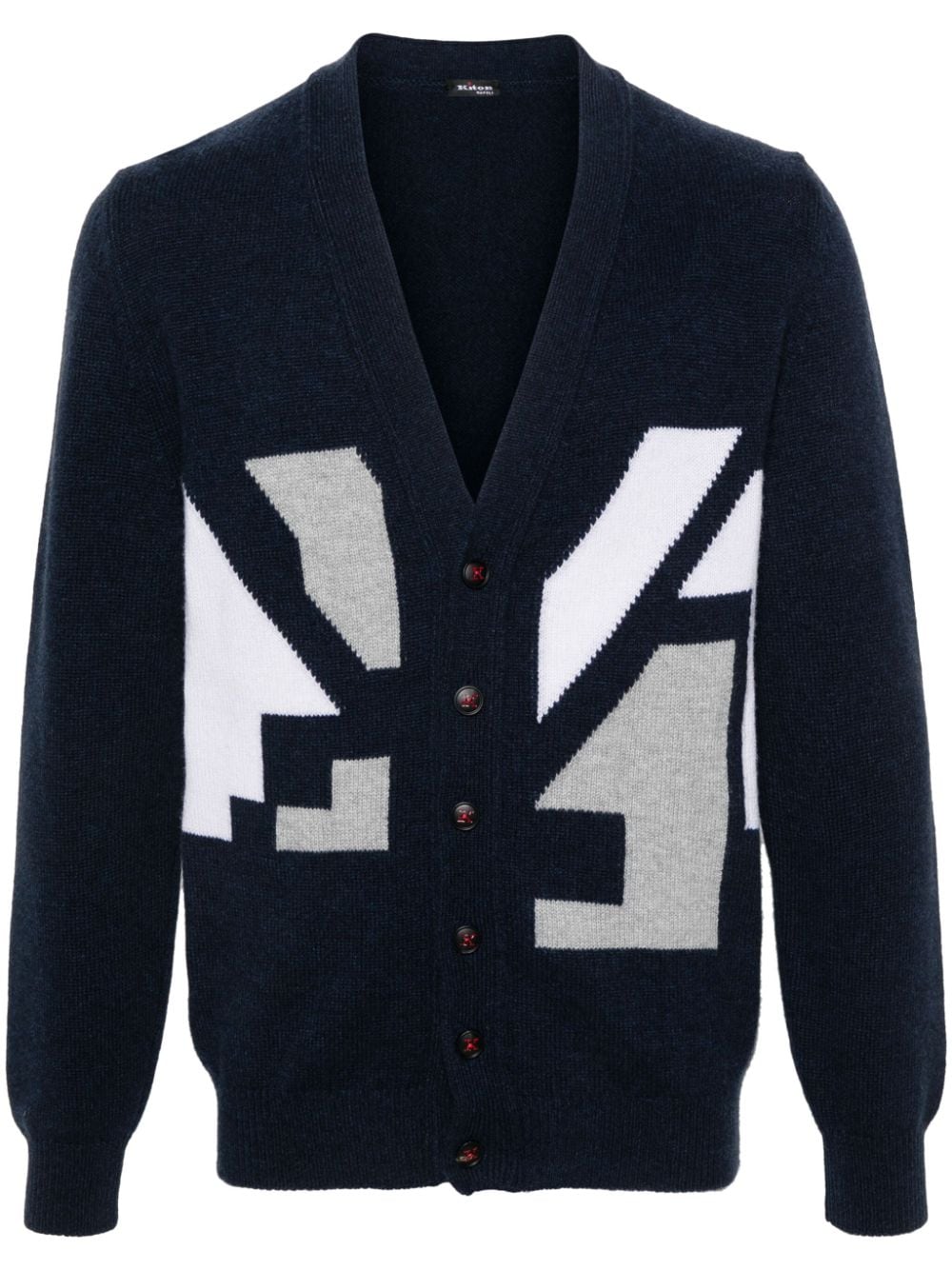 Kiton intarsia-knit cashmere cardigan - Blue von Kiton