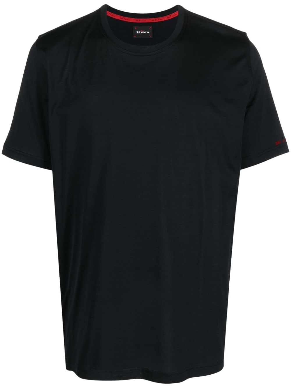 Kiton logo-embroidered cotton T-shirt - Black von Kiton