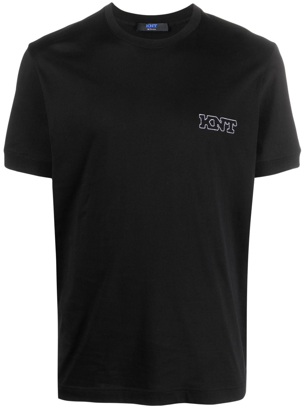 Kiton logo-embroidered cotton T-shirt - Black von Kiton