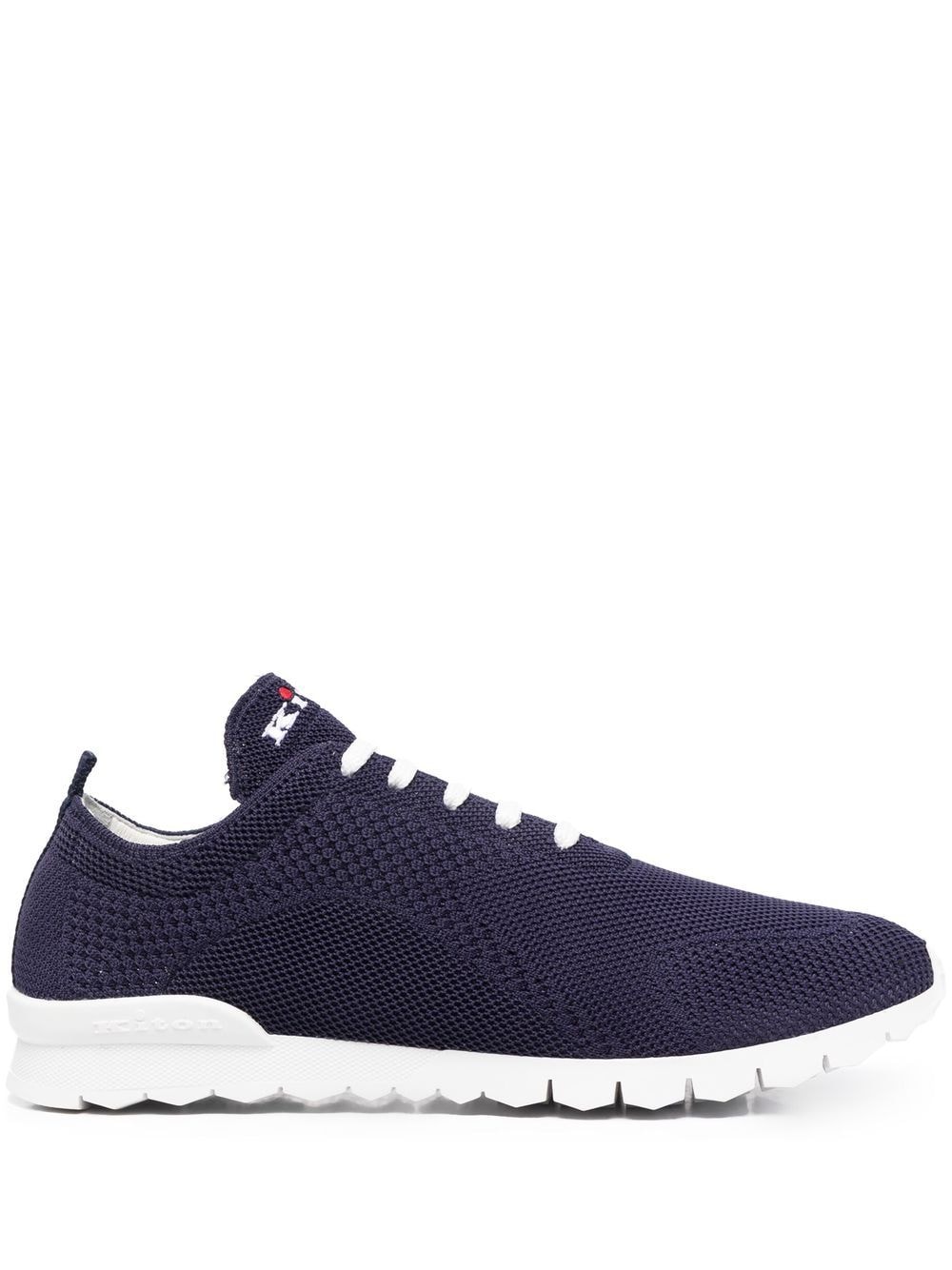 Kiton logo-embroidered knit sneakers - Blue von Kiton