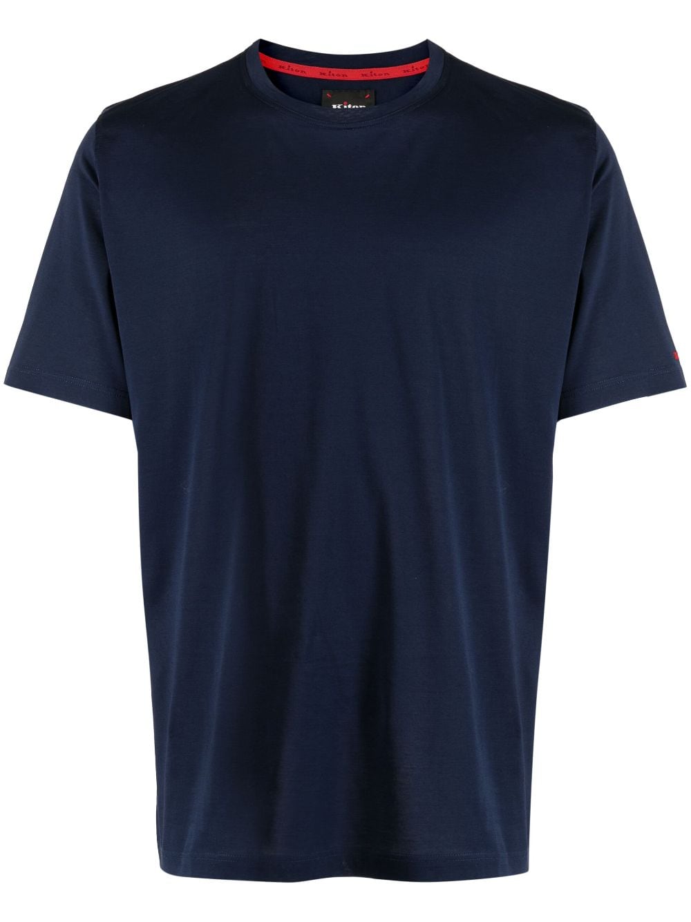 Kiton logo-embroidered short-sleeve T-shirt - Blue von Kiton