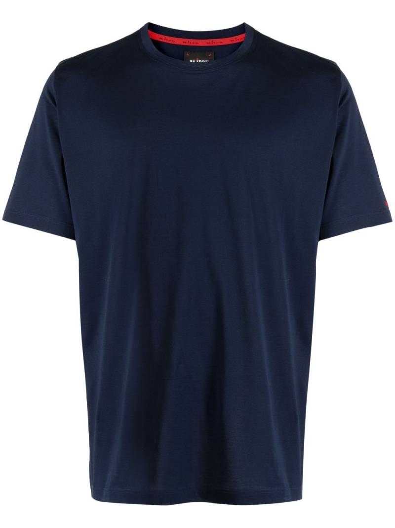 Kiton logo-embroidered short-sleeve T-shirt - Blue von Kiton