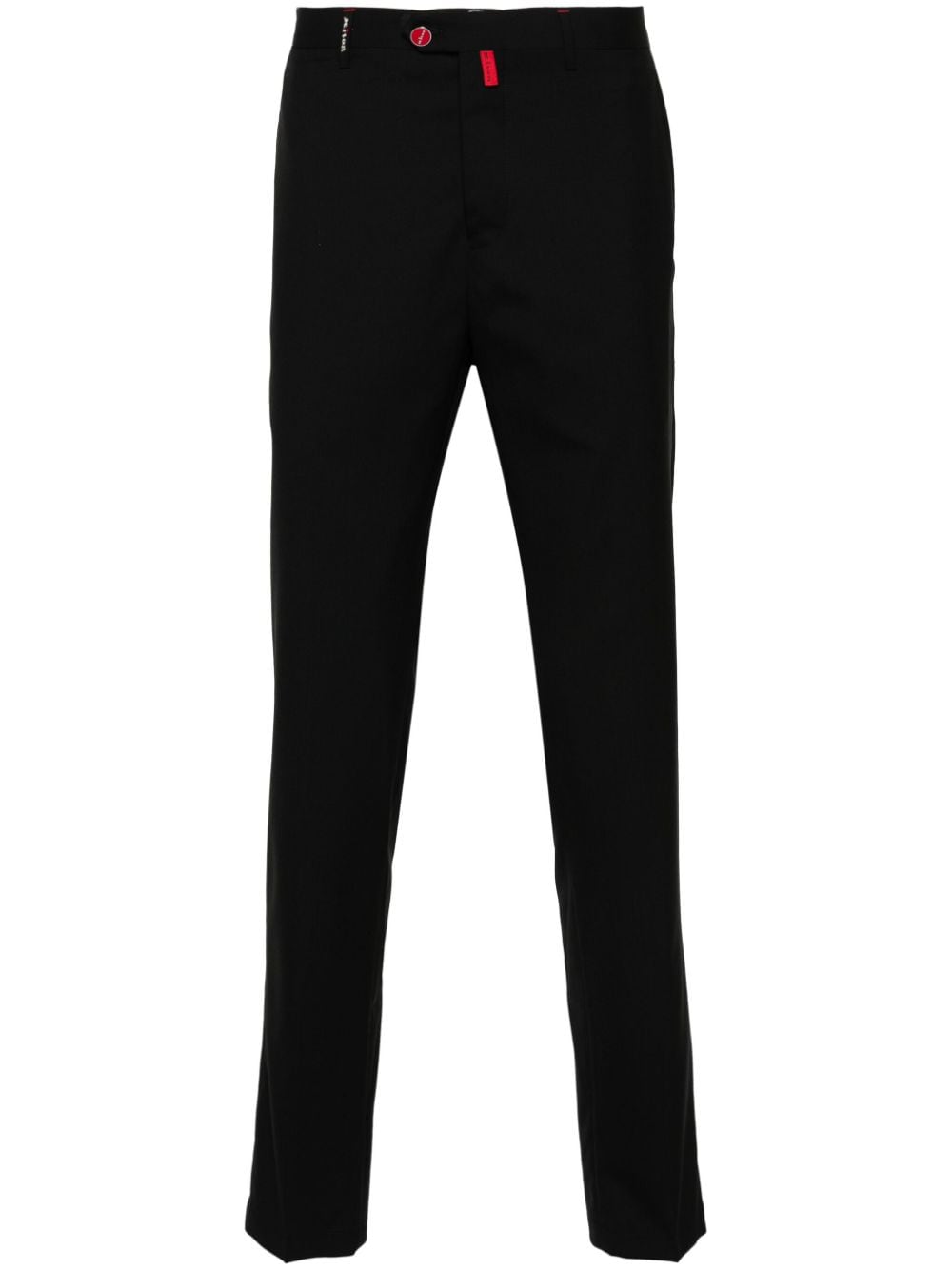 Kiton logo-embroidered slim-fit trousers - Black von Kiton