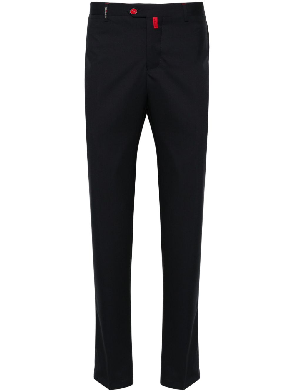 Kiton logo-embroidered slim-fit trousers - Blue von Kiton